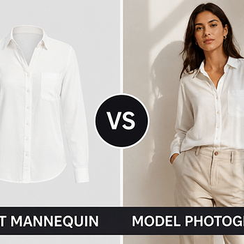ghost mannequin vs model photography for fashion brands
