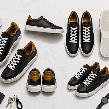 Using flat lay photography for footwear
