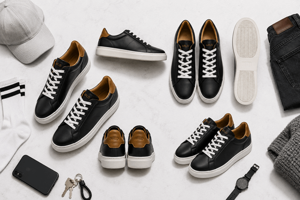 Using flat lay photography for footwear