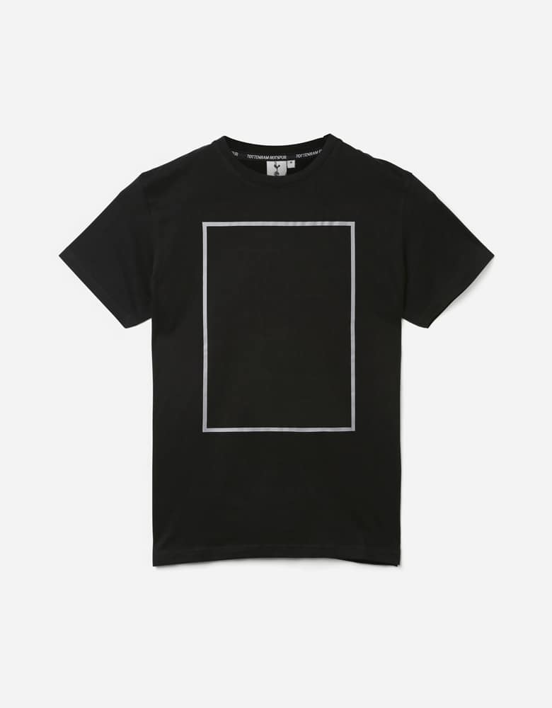 Classic flat lay shot of black t-shirt
