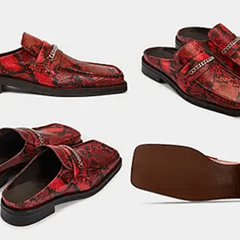 read leather shoes captured using high quality photography