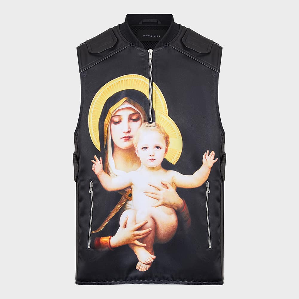 Ghost mannequin photo of sleeveless leather top