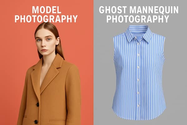 model vs ghost mannequin photography